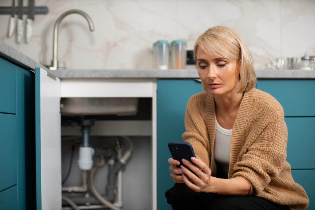 Do I Need a New Water Heater? Signs to Look Out for in Simpsonville, SC - woman searching for plumbing answers on her phone